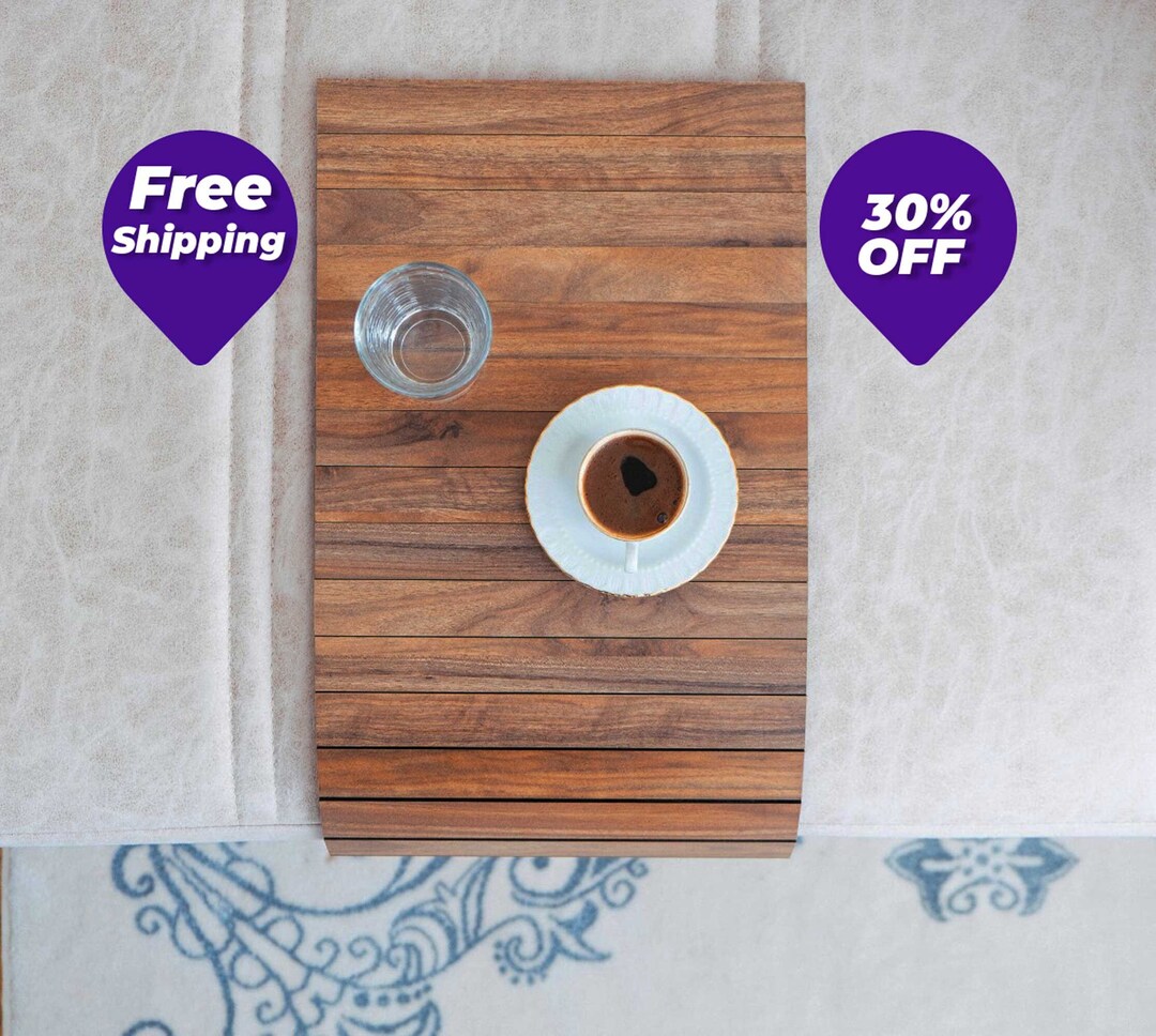 Sofa Arm Cup Holder, Sofa Arm Tray Table, Wood Flexible Sofa Table for