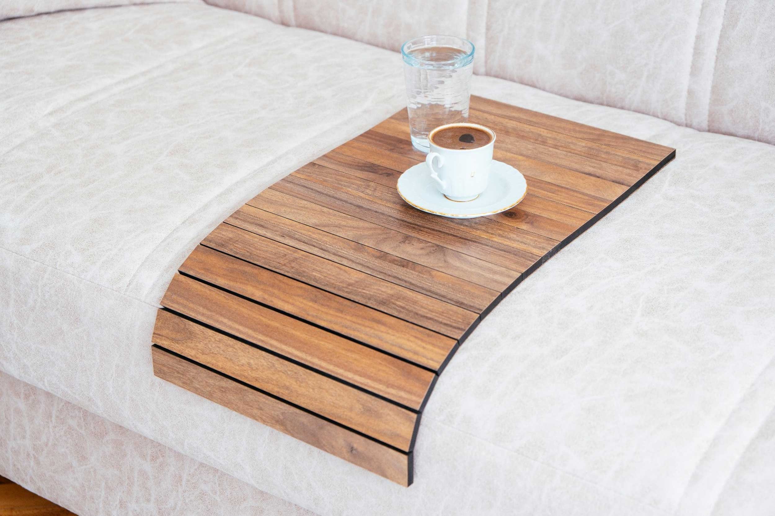 Sofa Arm Cup Holder Sofa Arm Tray Table Wood Flexible Sofa Etsy