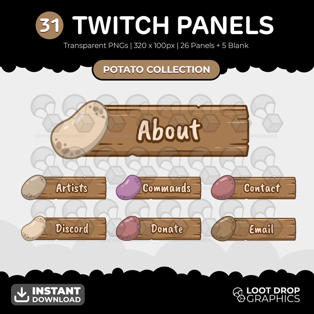 Potato Stramer Code Potato Twitch Panels: Farming Streamer Set (digital Download) - Etsy