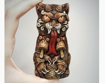 YULE CAT Jolakotturinn isländische Folklore Figur Statuette