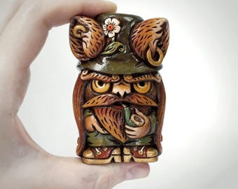 Feisty DOMOVOY: household deity protective spirit house elf figurine  domovoi statuette