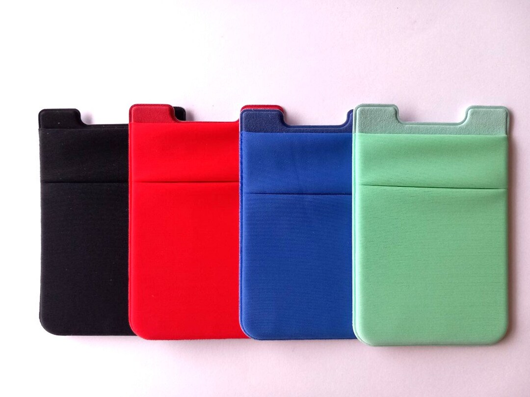 Card Holder Stickon Attachable, Fabric Texture, Holds up to 8 Cards