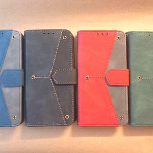 Étui portefeuille pour iPhone 16+ Pro Max, avec emplacement pour carte, support intégré et dragonne, étui à rabat pour téléphone portable, noir vert bleu rouge