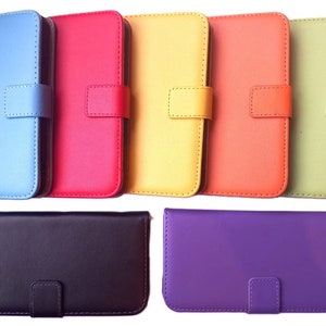Capa carteira de couro para iPhone 15 14 13 Pro Mini 12 XR SE 2020 2022 8 7 6 5 flip book capa protetora para telefone amarelo azul roxo preto