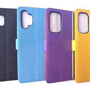 Samsung Galaxy A13 A15 A16 A25 A33 A35 A52 A53 A55 S22 S23 ミックス イエロー ブルー パープル ブラック 保護携帯電話カバー用レザーウォレットケース