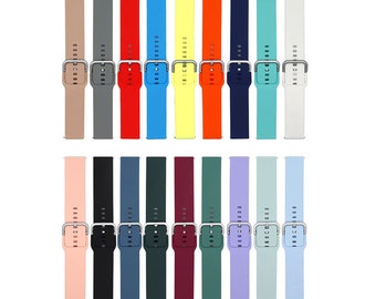 Samsung Watch silicone strap band strap bracelet for Adults and Kids, 20 mm 22 mm, Black Blue Red Pink Lilac