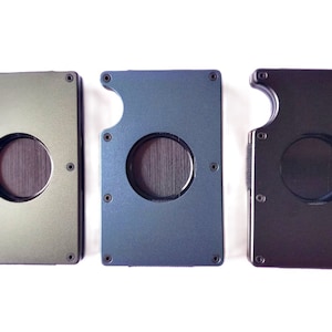 Portemonnee Kaarthouder voor luchttag, metaal-aluminium RFID-blokkering portemonneehouder met geldclip voor luchttag, legergroen, zwart, blauw, gratis levering