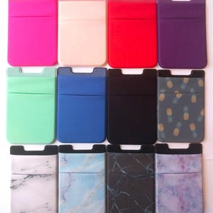 Porta tarjetas Adhesivo acoplable, textura de tela, admite hasta 8 tarjetas, se adhiere a la parte posterior de la funda del teléfono o similar, tarjeta de identificación de crédito