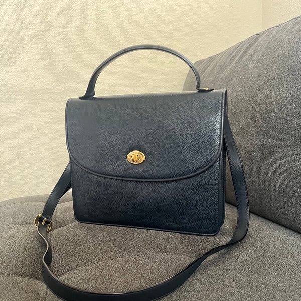 Gucci Vintage Navy Turn lock Bag (Authentic and Preloved)