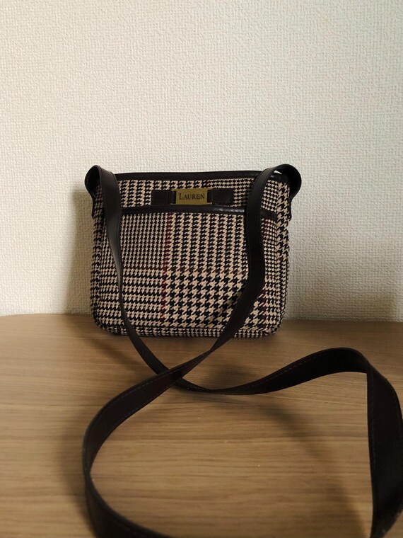 Ralph Lauren 90s Houndstooth Mini Shoulder Bag Vintage Casual Bag Autumn Bag authentic and Preloved Etsy UK