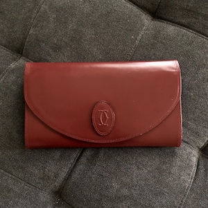 Cartier Clutch Purse, Leather Flap Bag, Vintage Bag, Must de Cartier (Authentic and Preloved)