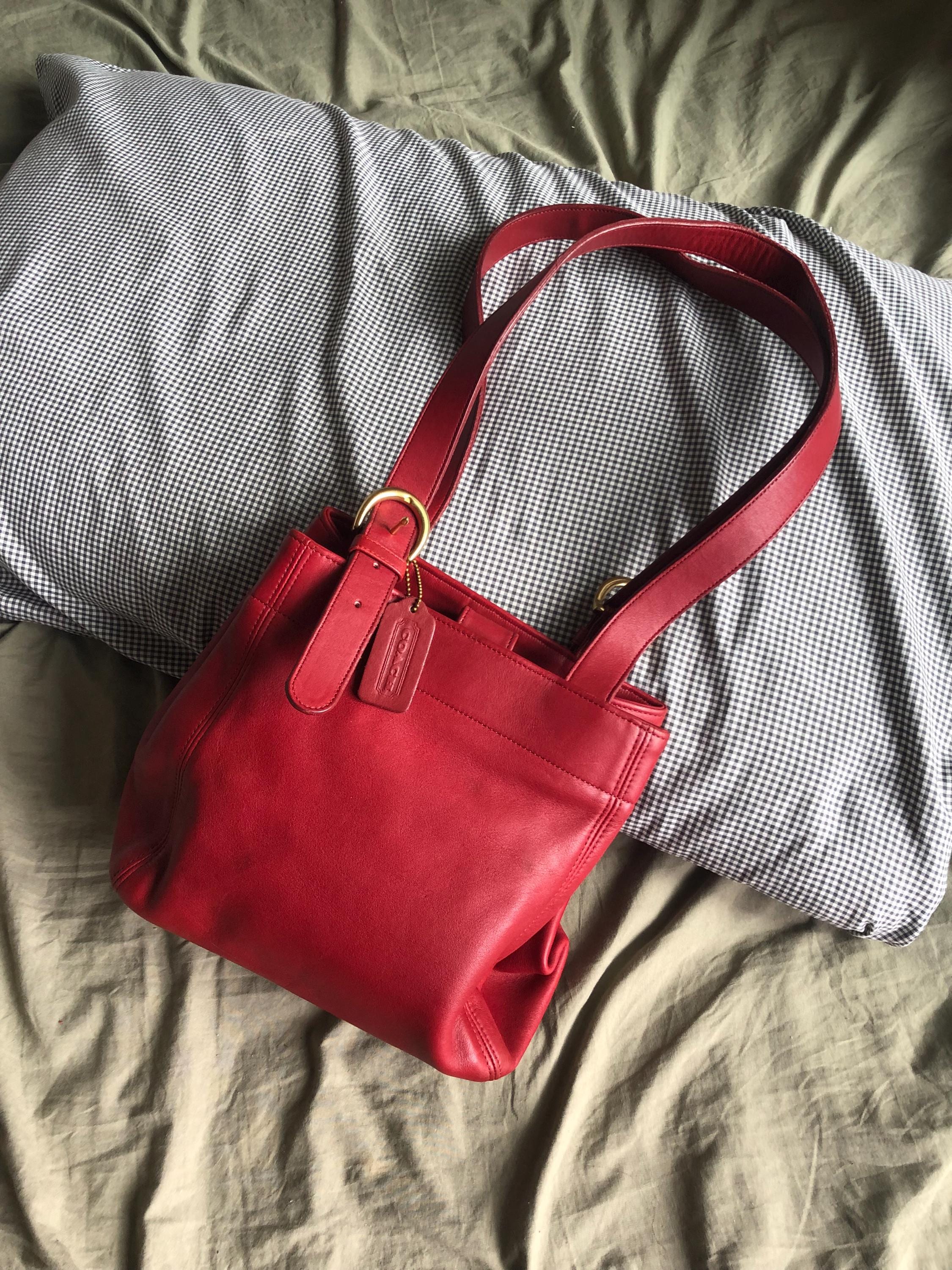 バッグ OLD COACH Large tote bag RED NWT COACH Mini Leather City Zip Tote Purse True Red 22967 | eBay