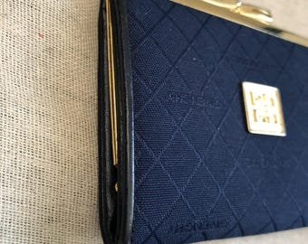 Givenchy Navy Coin Purse, Kiss-lock Purse, Vintage Accessory