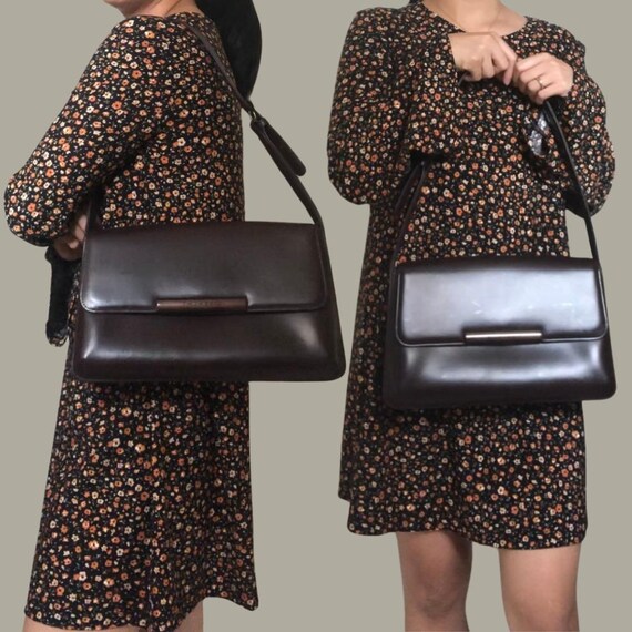 Givenchy Vintage Dark Brown Monotone Shoulder Bag, Y2K Bag, Formal 