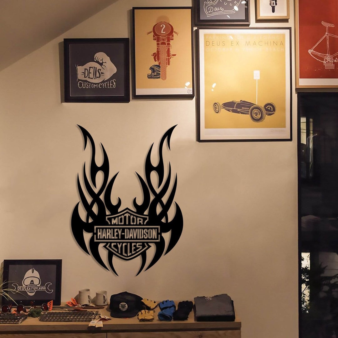 Harley Davidson Metal Sign Metal Wall Art Wall Decor Harley Etsy