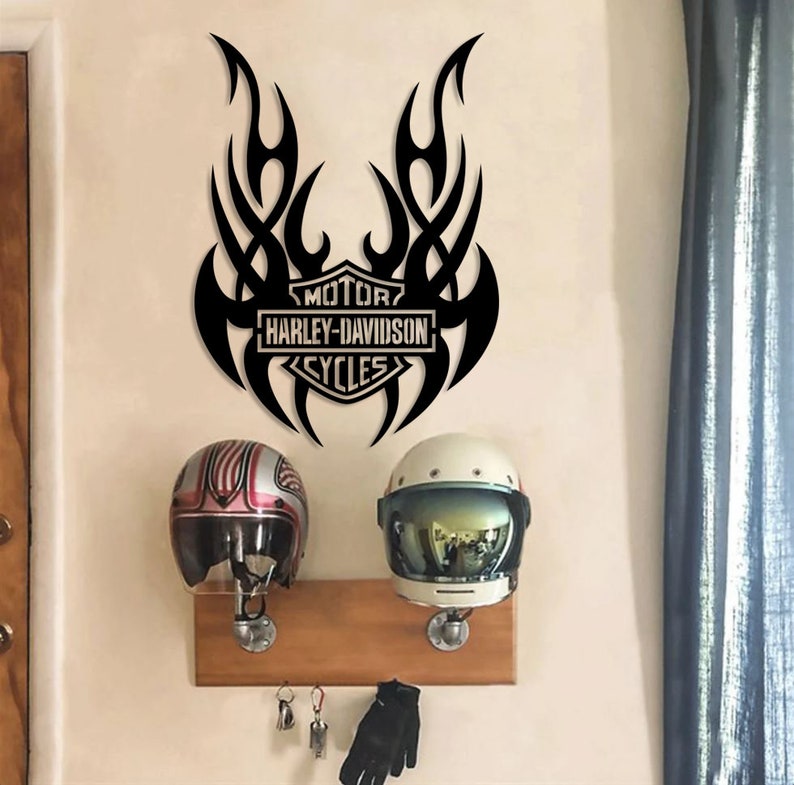 Harley Davidson Metal Sign Metal Wall Art Wall Decor Harley Etsy
