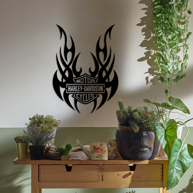 Harley Davidson Metal Sign Metal Wall Art Wall Decor Harley Etsy