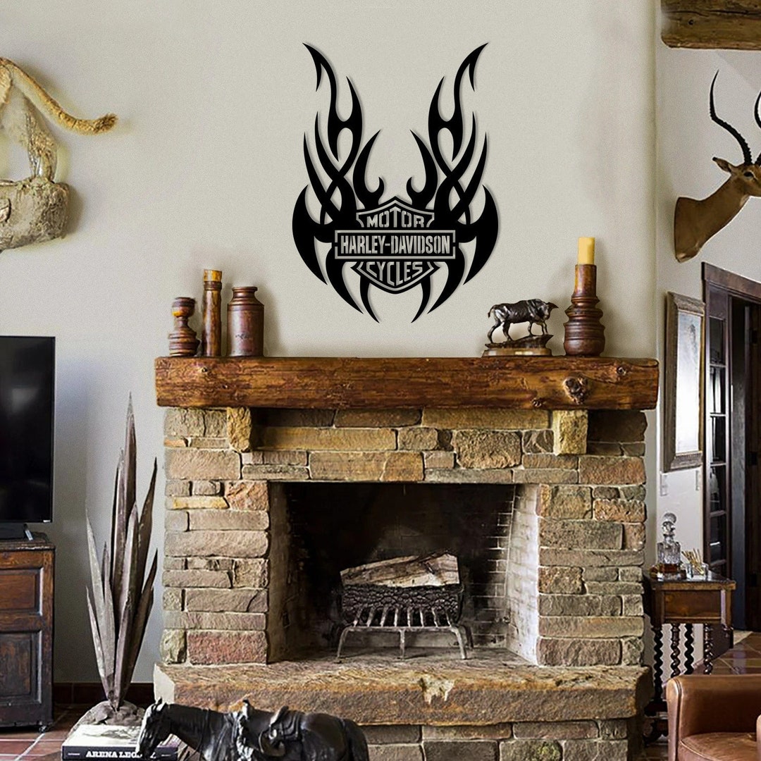 Harley Davidson Metal Sign Metal Wall Art Wall Decor Harley Etsy