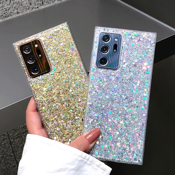 Glitter Phone Case, Bling Phone Case, Diamond case for iPhone Samsung Galaxy S22 Ultra S20 S21 FE S10 Plus A53 A73 A52 A72 A32 Case