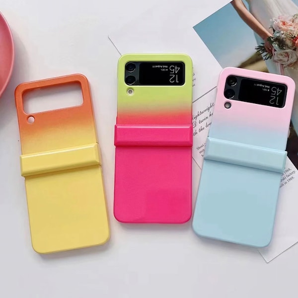 Gradient Phone Case for Samsung Z Flip 3 4, Rainbow Phone Case, Folding screen Phone case, Samsung Z Flip 3 4 case
