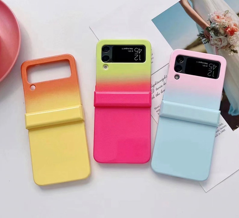 Gradient Phone Case for Samsung Z Flip 3 4, Rainbow Phone Case, Folding screen Phone case, Samsung Z Flip 3 4 case 