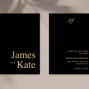 Luxury Black Gold Invitation Customizable Wedding High End Printable Wedding Minimalist Gold Black Luxe Wedding Minimalistic Classic