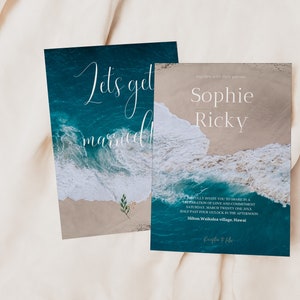 Beach Wedding Invitation, Customizable Wedding, Printable Wedding Beach Wedding Invitations, Wedding Summer, Boho Beach Wedding Invites