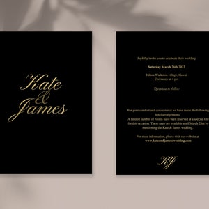 Luxury Black Gold Invitation Customizable Wedding High End Printable Wedding Minimalist Gold Black Luxe Wedding Minimalistic Classic
