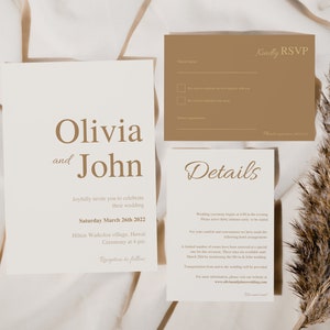Minimalist Wedding Invitation Set: Photo Template (Digital Download)