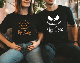His Sally Her Jack Shirt, Jack Skellington Shirt, Disney Halloween Shirt, Halloween Character Shirt, Jack and Sally Shirt, Couple Goal Shirt