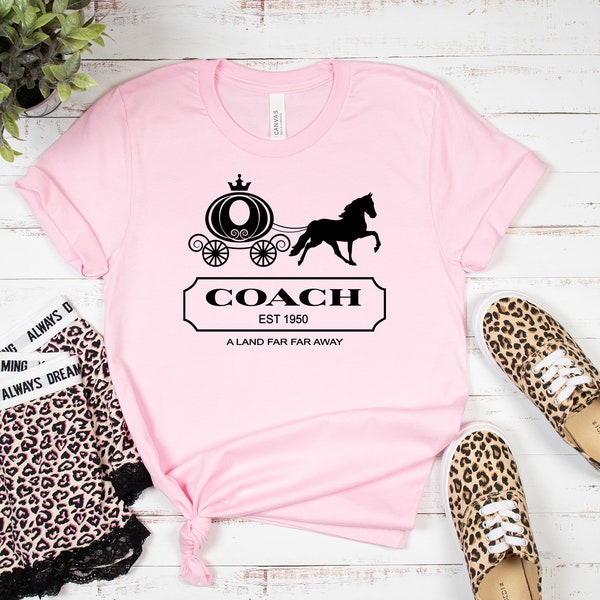 Coach A Land Far Away Shirt, Carriage Shirt, Princess Shirt, Cinderella. EST. 1950 T, Disney Characters Shirt, Family Gift, Gift For Her Him