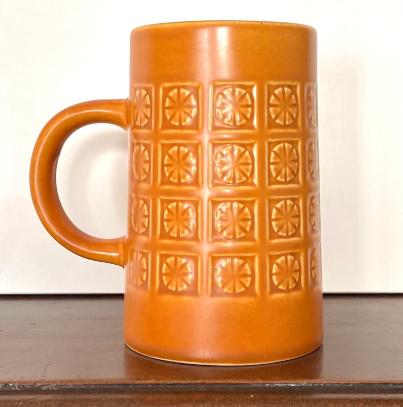 Holkham Pottery Tankard Mug Funnel Shape Burnt Orange 12cm Etsy UK
