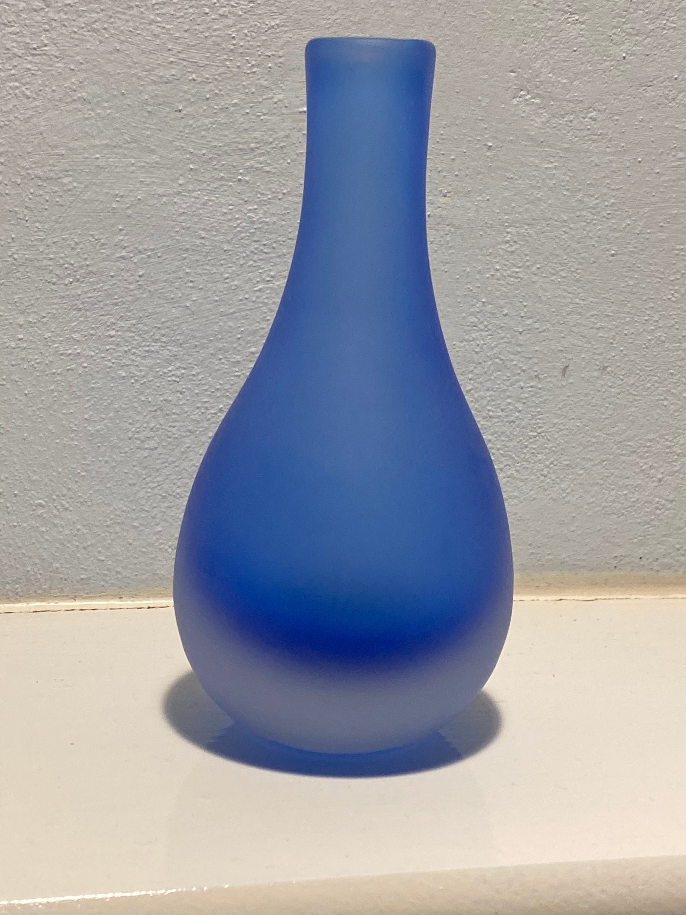 Krosno Poland Cobalt Blue Glass Vase Etsy