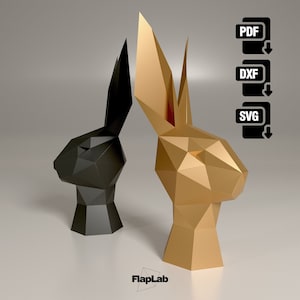 Papercraft Rabbit sculpture, Bunny Papercraft, Papercraft Animals, DIY Paper, Easter Bunny Decoration, Rabbit template, Year of the Rabbit