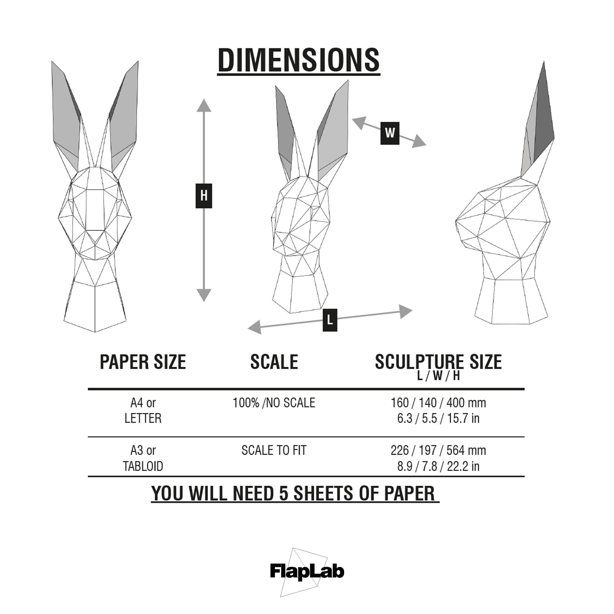 Papercraft Rabbit Sculpture Bunny Papercraft Papercraft Etsy