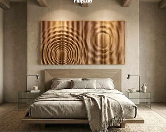 CNC Files for Parametric Wall Art, 3D Water Ripple Wood Panel, Laser Cut SVG