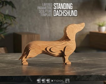 Dachshund Parametric Sculpture | 3D Dog Laser Cut Pattern (Digital Download)
