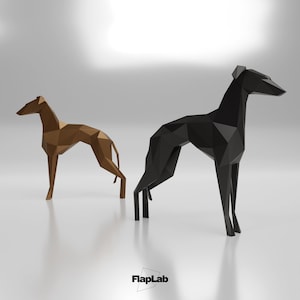 Levriero italiano, Papercraft per cani, Modelli digitali, Fai da te Low Poly, Carta fai da te, Levriero, Papercraft, Origami, Decorazione Low Poly