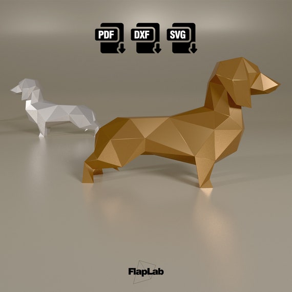 3D Dachshund Papercraft: DIY Dog Decoration (Digital Pattern)
