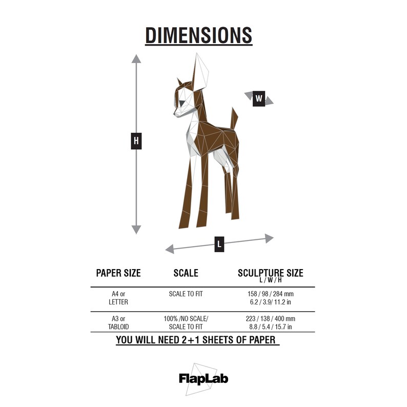 Papercraft Fawn Cute Fawn Animal Digital Patterns Low Poly - Etsy