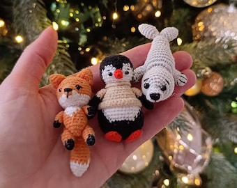 Crochet pattern set 3 in 1, Crochet pattern seal, amigurumi fox, crochet penguin pattern, amigurumi seal pattern, easy crochet pattern toys