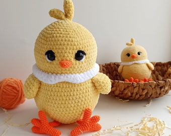 Pollito de Pascua a crochet, patrón crochet chocken, regalo de pascua a crochet, pollito amigurumi, patrón amigurumi pollito de pascua, patrón crochet juguete