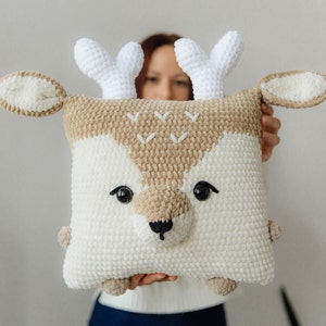 Crochet Christmas pattern, amigurumi deer pattern, crochet plush deer, crochet pillow pattern, Christmas crochet toy, crochet christmas deer image 6