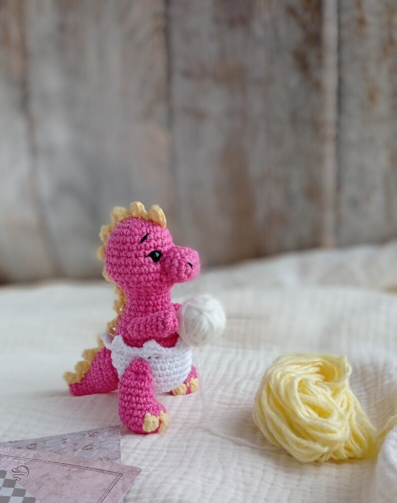 Crochet pattern dino, crochet christmas toy, amigurumi christmas pattern, crochet dino pattern,christmas crochet decor, plusie dinosaur image 7