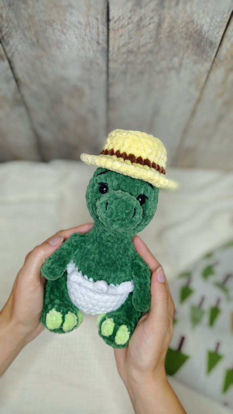 Crochet pattern dino, crochet christmas toy, amigurumi christmas pattern, crochet dino pattern,christmas crochet decor, plusie dinosaur image 4