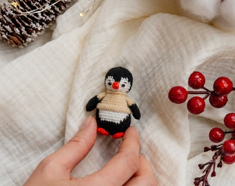 Pingüino de ganchillo, pingüino amigurumi, pingüino patrón de ganchillo, amigurumi pingüino, juguete diminuto de ganchillo, pingüino diminuto de ganchillo, crochet de pingüino