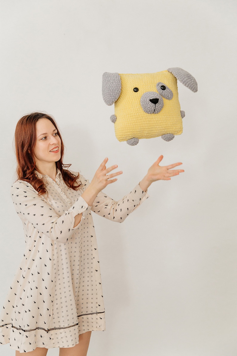 Crochet dog pattern, amigurumi dog, amigurumi toy dog, crochet pillow for kids, crochet pattern dog, crochet pillow for decor, crochet toys image 3