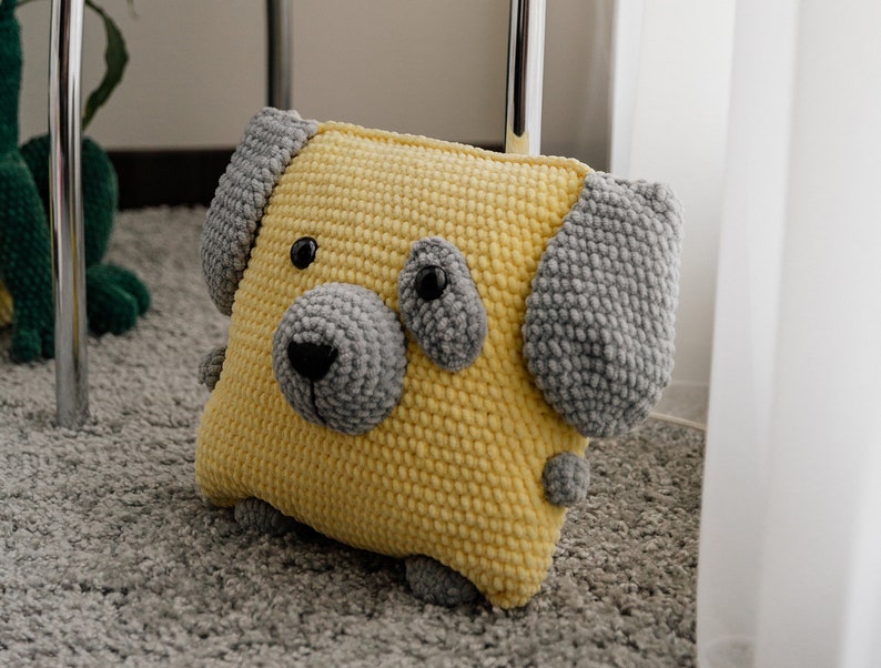 Crochet dog pattern, amigurumi dog, amigurumi toy dog, crochet pillow for kids, crochet pattern dog, crochet pillow for decor, crochet toys image 4