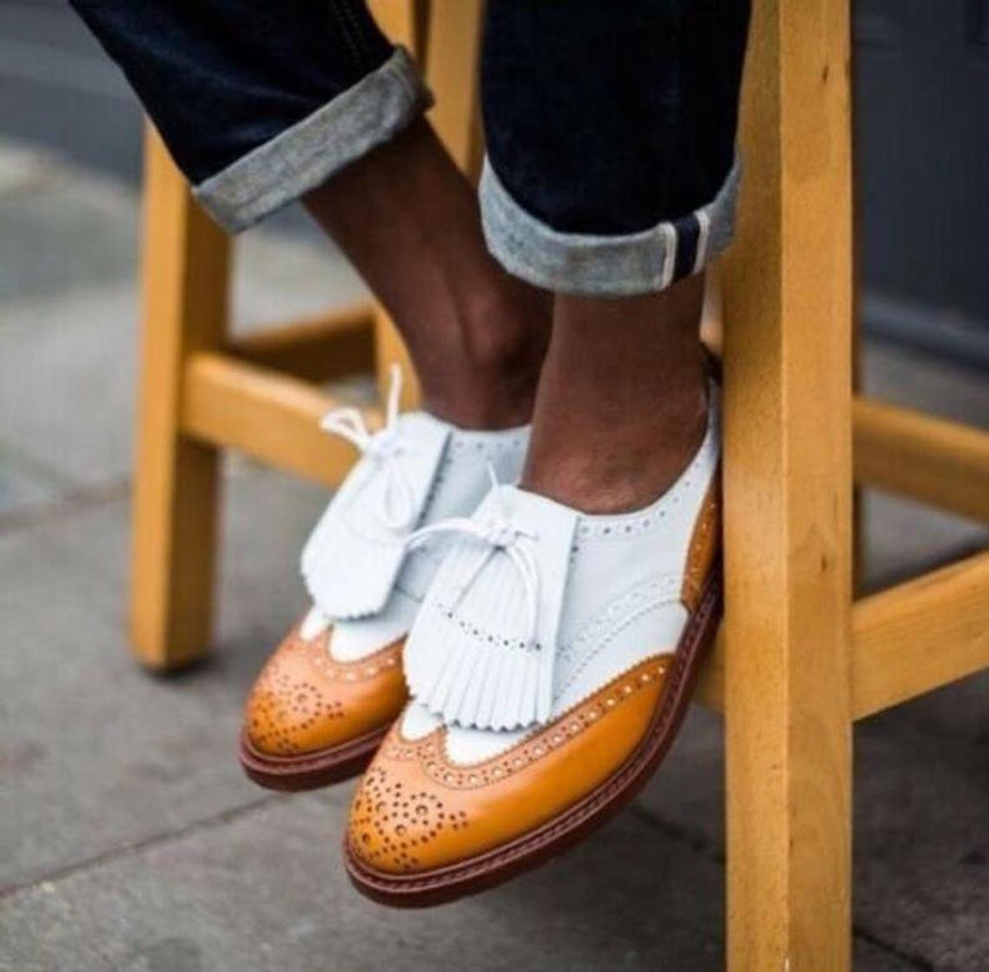 Tan Wingtip Shoe - Etsy
