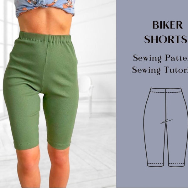 Women Biker Shorts 10 Sizes Sewing Patten And Instructions, Yoga Shorts, High Waisted Shorts, Summer Shorts, Cycling Shorts, Gym Shorts